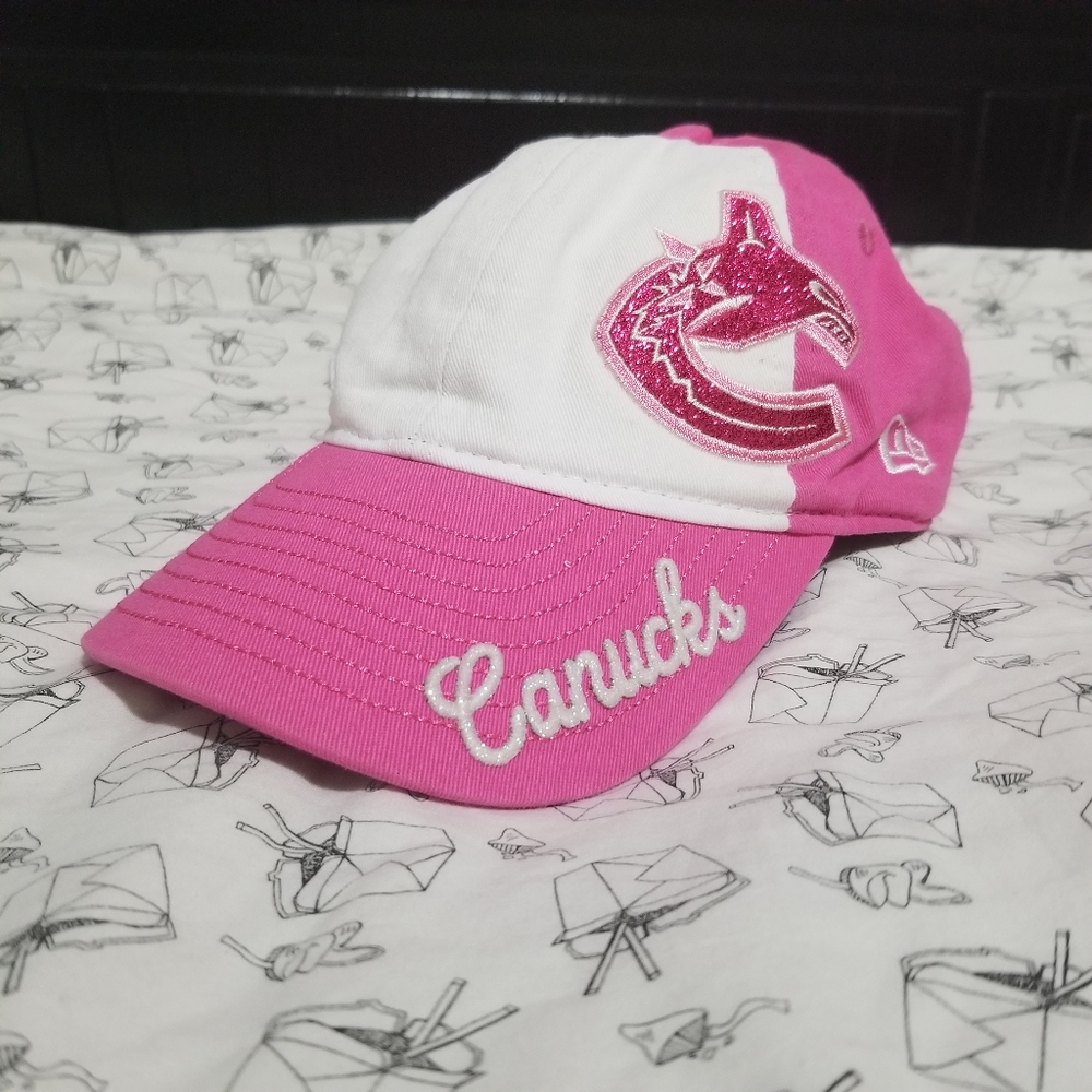 Pink Glittery Canucks Baseball hat